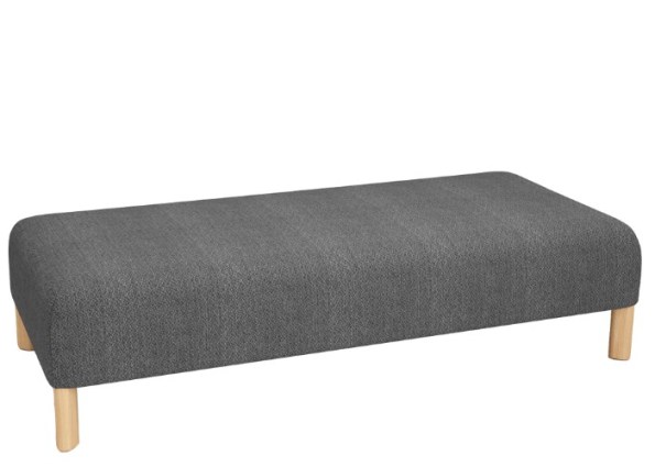 PEBBLE OTTOMAN-L-MID GREY